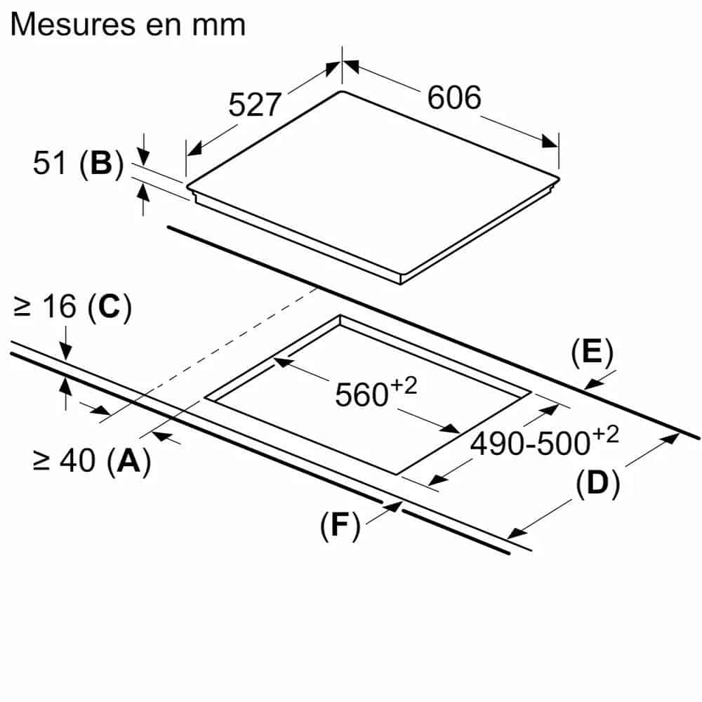 Kích thước lắp đặt Bếp Từ Bosch 560x490 Kích thước lắp đặt Bếp Từ Bosch 560x490