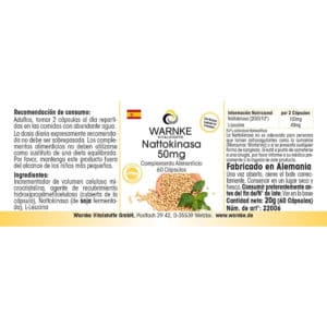 Viên Nang Nattokinase Warnke 50mg - Phòng Chống Đột Quỵ, Tai Biến Mạch Máu Não 4 Viên Nang Nattokinase Warnke 50mg