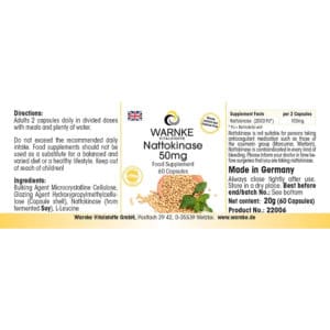 Viên Nang Nattokinase Warnke 50mg - Phòng Chống Đột Quỵ, Tai Biến Mạch Máu Não 5 Viên Nang Nattokinase Warnke 50mg