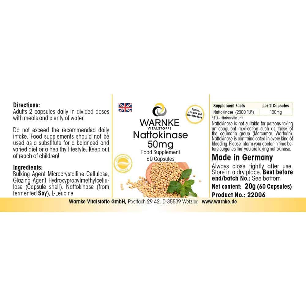 Viên Nang Nattokinase Warnke 50mg - 105 Viên Nang Nattokinase Warnke 50mg