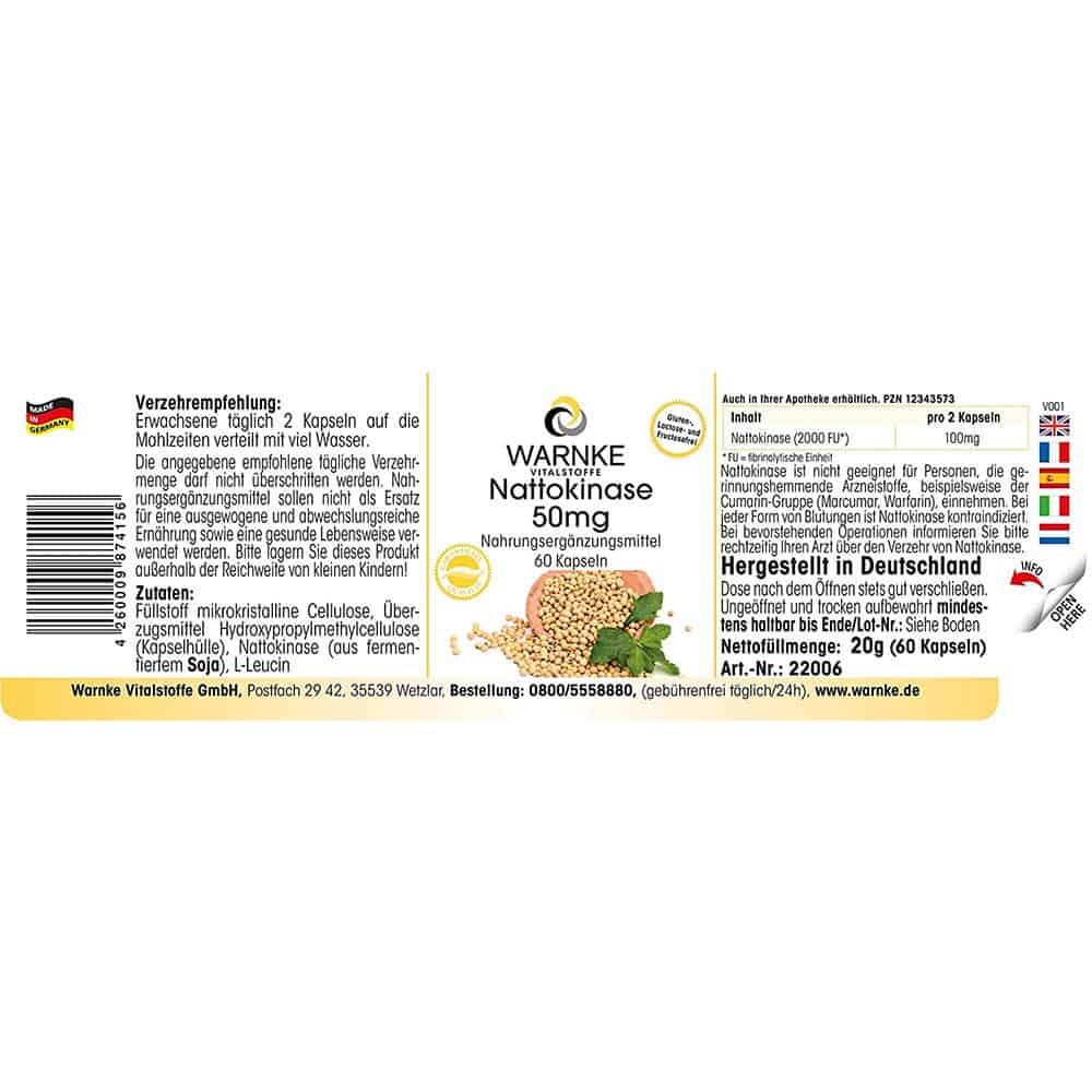 Viên Nang Nattokinase Warnke 50mg - 108 Viên Nang Nattokinase Warnke 50mg