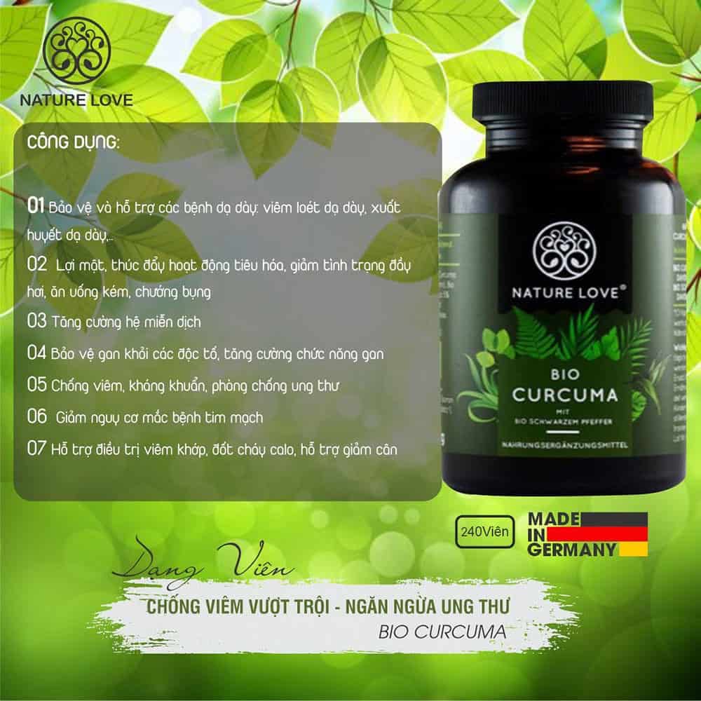 Viên Nang Bio Curcuma Kapseln Nature Love 240 Viên Viên Nang Bio Curcuma Kapseln Nature Love 240 Viên