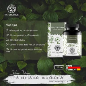 Viên Nang Nature Love Glucomannan Conjak Wurzel 120 Viên 4 Viên Nang Giảm Cân Nature Love Glucomannan 120 Viên