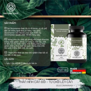 Viên Nang Nature Love Glucomannan Conjak Wurzel 120 Viên 6 Viên Nang Giảm Cân Nature Love Glucomannan 120 Viên
