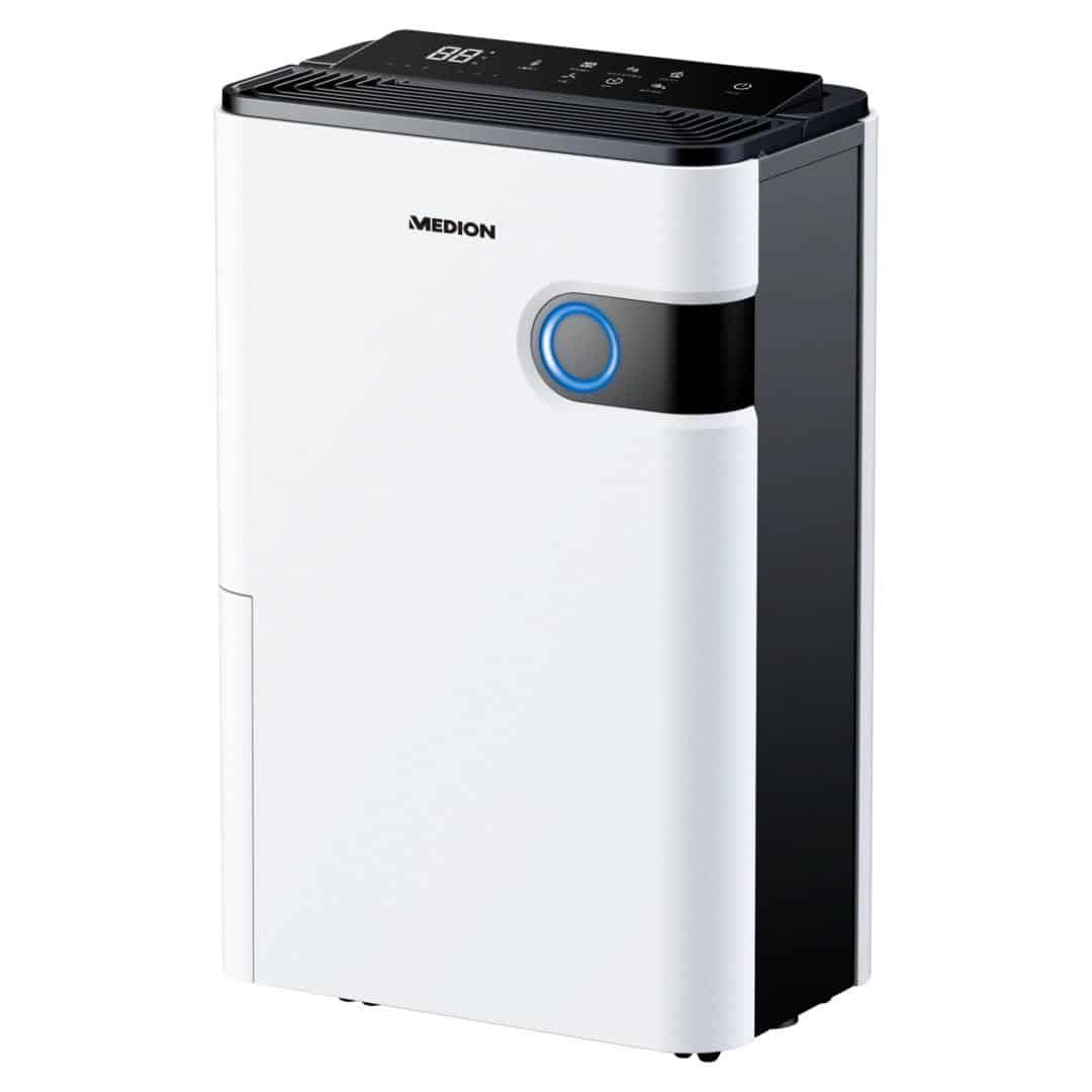 ECOM_MEDION_HW_MD19679_Luftentfeuchter_Front_Side_Right_Down Máy hút ẩm Medion MD 19679