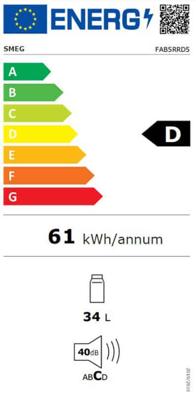 Tủ Lạnh Một Cửa Smeg FAB5RRD5 Red