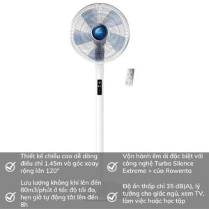 Quạt Đứng Rowenta VU5870 Turbo Silence Stand Extreme+