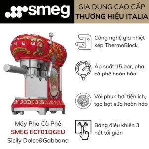 Máy pha cà phê Smeg SMEG ECF01DGEU Sicily Dolce&Gabbana