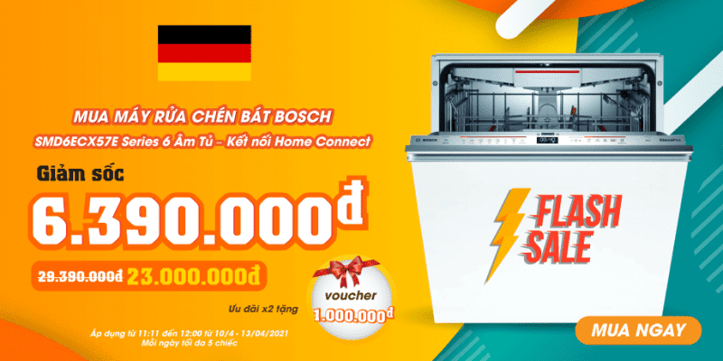 Giảm Giá Sốc Máy Rửa Bát Bosch SMD6ECX57E