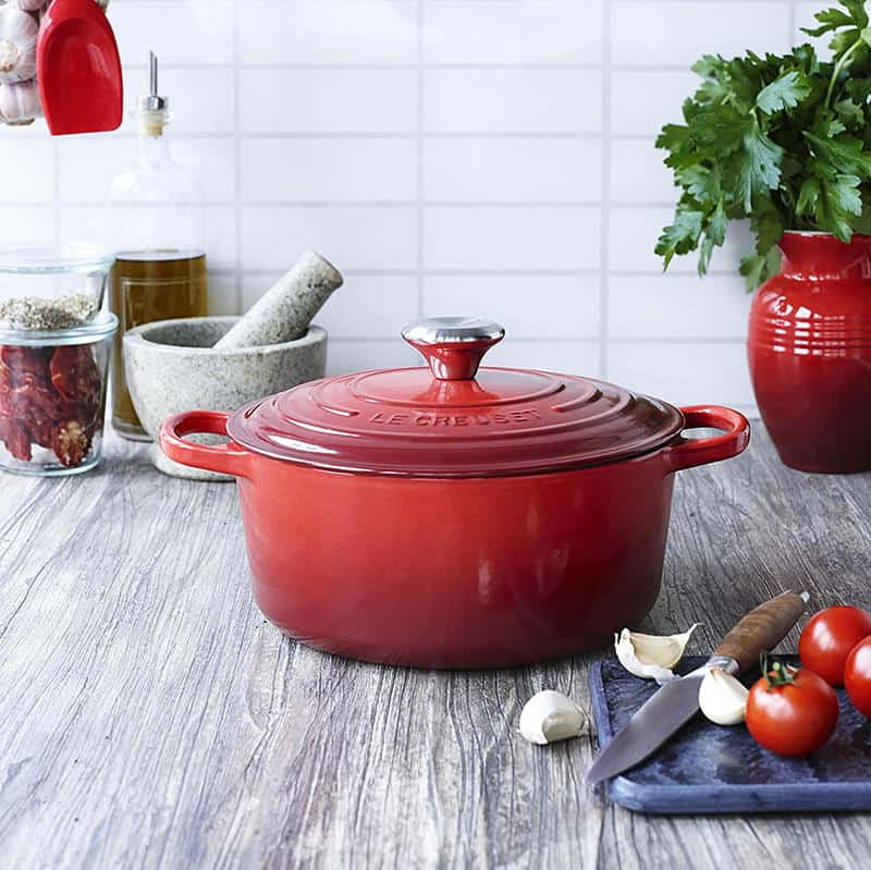 Nồi Gang LeCreuset Bräter Rund Evo 26cm Kirsche 10 Nồi Gang LeCreuset Bräter Rund Evo 26cm Kirsche