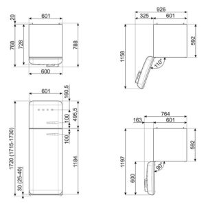 Tủ Lạnh Smeg FAB30LBL5 Black 222L - Nhập Khẩu Đức & EU 3 5 7 Gia Dụng Đức Đà Nẵng