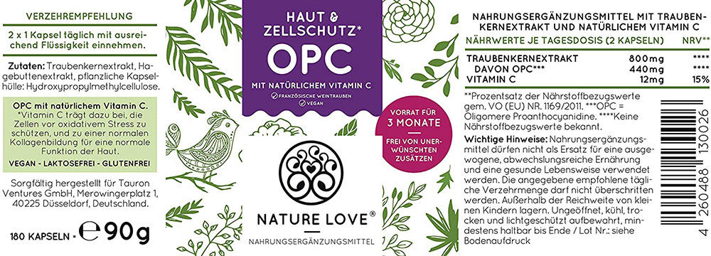 Viên Nang Nature Love OPC Traubenkernextrakt - Chống Oxi Hoá, Thoái Hoá Viên Nang Nature Love OPC Traubenkernextrakt - Chống Oxi Hoá, Thoái Hoá