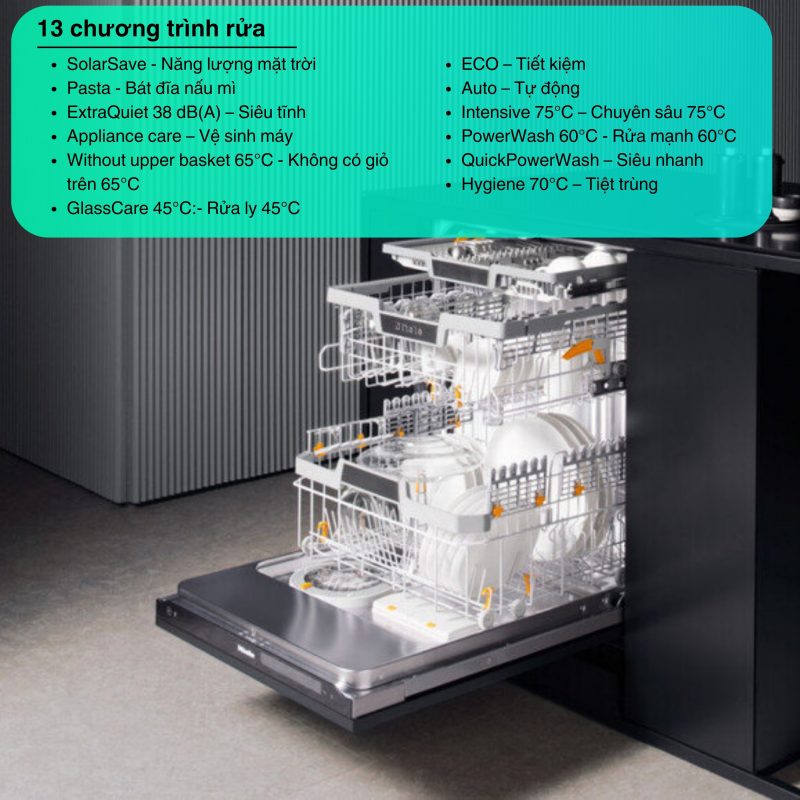 Máy rửa bát âm tủ Miele G7590 SCVi AutoDos 12 Máy rửa bát Miele G7590 SCVi AutoDos