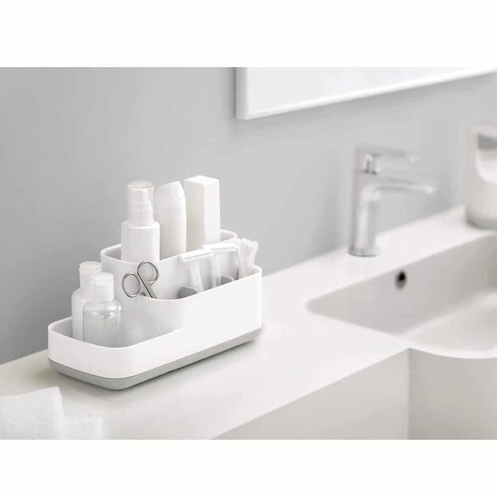 Khay Đựng Bàn Chải Mỹ Phẩm Nhà Tắm Joseph Joseph 70513 EasyStore Trắng Xám Khay Đựng Bàn Chải Mỹ Phẩm Nhà Tắm Joseph Joseph 70513 EasyStore Trắng Xám