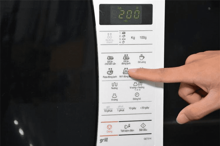 Chế độ nấu có sẵn của lò vi sóng