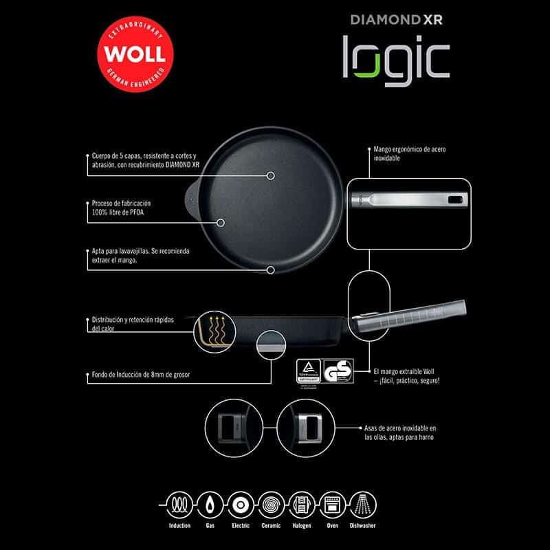 Chảo Woll 11028PLCIB Diamond Logic Fry Pans 28cm 8 Chảo Woll Diamond XR Logic Wok And Stir Fry Pans 28cm - 2
