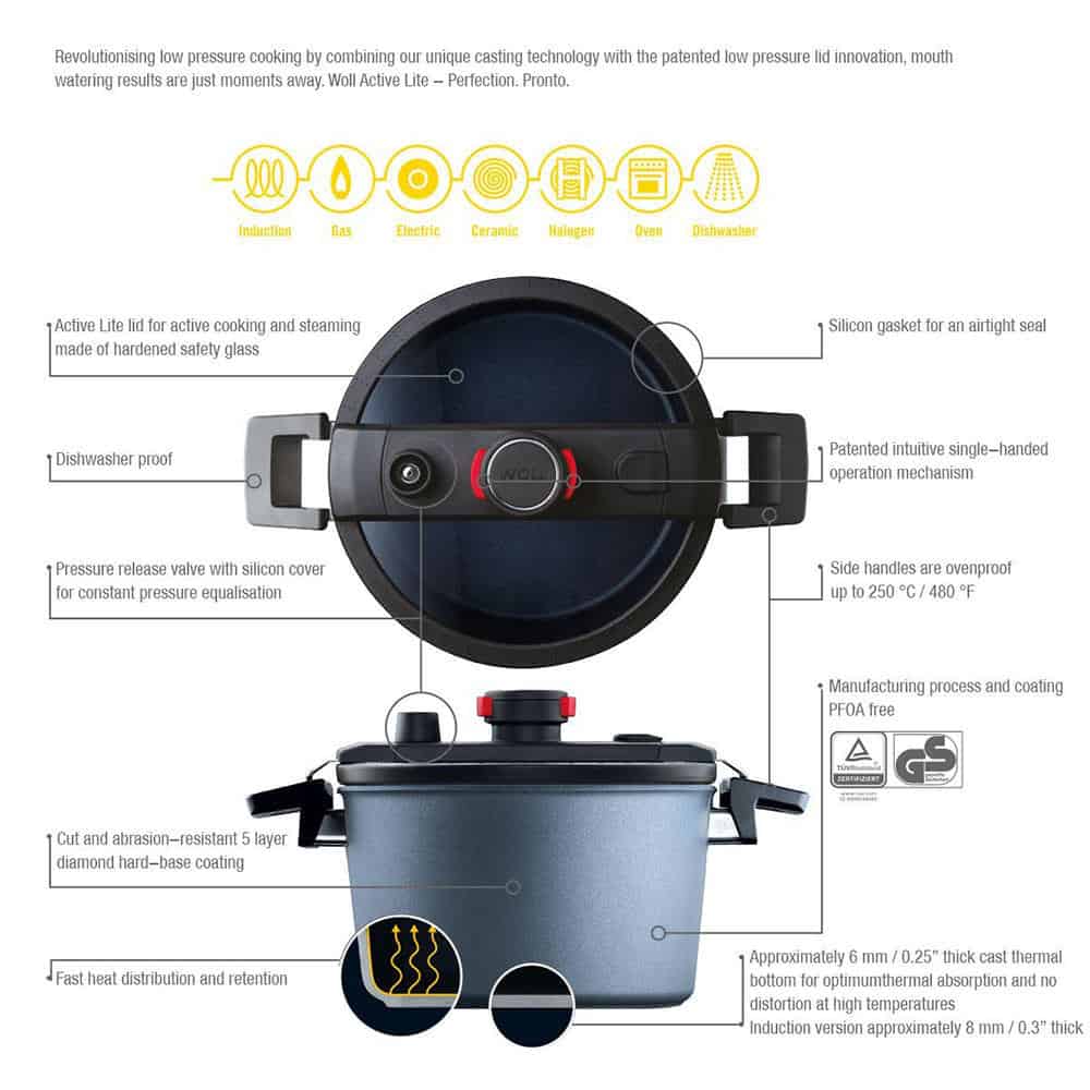 Nồi Gang Áp Suất Woll 1241-1 Dali Diamond Activelite Size 24cm Nồi Gang Áp Suất Woll 1241-1 Dali Diamond Activelite Size 24cm