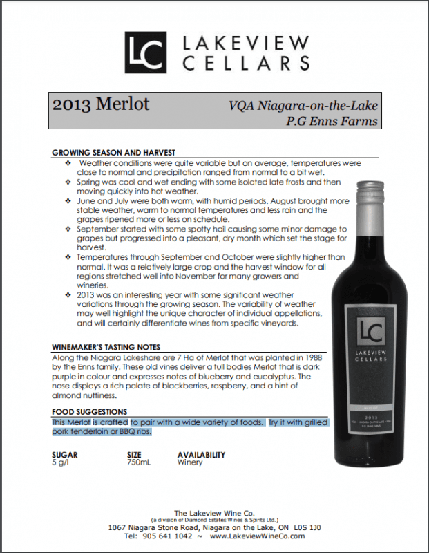 Rượu Vang Lakeview Cellars Merlot 5 Rượu Vang Lakeview Cellars Merlot 2016