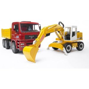 Đồ Chơi Trẻ Em Bruder 02751 - Ô Tô Tải Man TGA và Máy xúc Liebherr