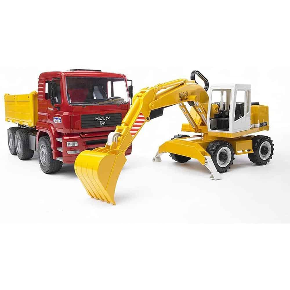Đồ Chơi Trẻ Em Bruder 02751-101 Đồ Chơi Trẻ Em Bruder 02751 - Ô Tô Tải Man TGA và Máy xúc Liebherr