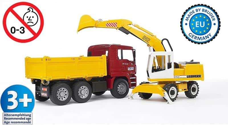 Đồ Chơi Trẻ Em Bruder 02751 - Ô Tô Tải Man TGA và Máy xúc Liebherr 10 Đồ Chơi Trẻ Em Bruder 02751