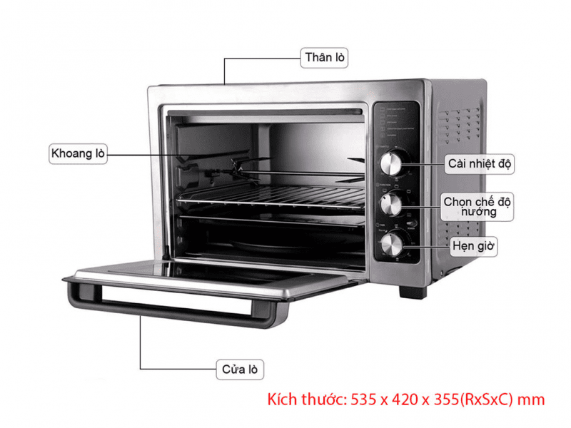 Tìm hiểu các loại kích thước lò nướng phổ biến trên thị trường 2 Các loại kích thước lò nướng hiện nay trên thị trường