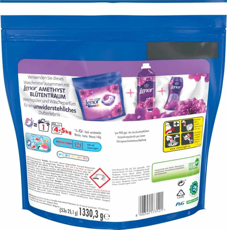 Nước Giặt Quần Áo Màu Lenor Dm All-in-1 Color Waschmittel 53 Viên 8 Nước Giặt Quần Áo Màu Dm All-in-1 Color Waschmittel 53 Viên