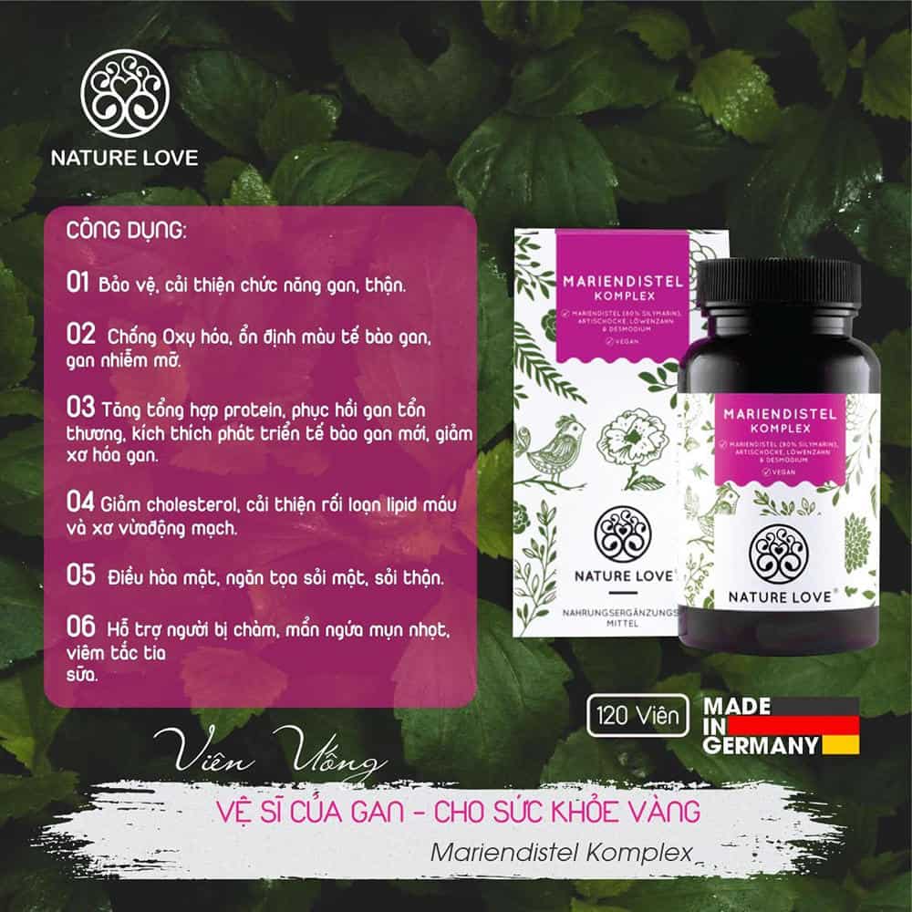 Viên Nang Uống Thải Độc Gan Nature Love Mariendistel Komplex 120 Viên Viên Nang Uống Thải Độc Gan Nature Love Mariendistel Komplex 120 Viên