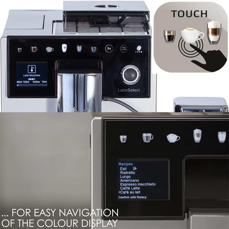 Máy pha cafe tự động Melitta Latte Select-Silver 12 Máy Pha Cà Phê Tự Động Melitta Latte Select-Silver