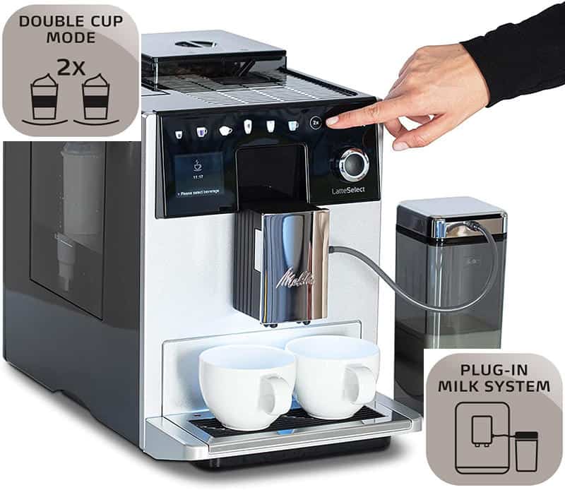Máy pha cafe tự động Melitta Latte Select-Silver 22 Máy Pha Cà Phê Tự Động Melitta Latte Select-Silver
