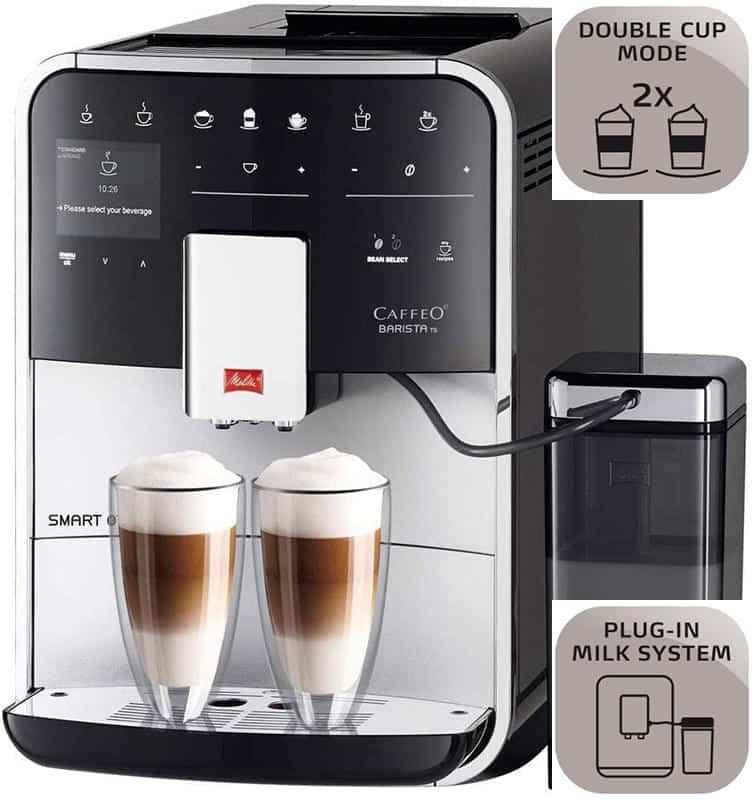 Máy pha cafe tự động Melitta Barista TS Smart-Silver 16 Máy Pha Cà Phê Tự Động Melitta Barista TS Smart-Silver