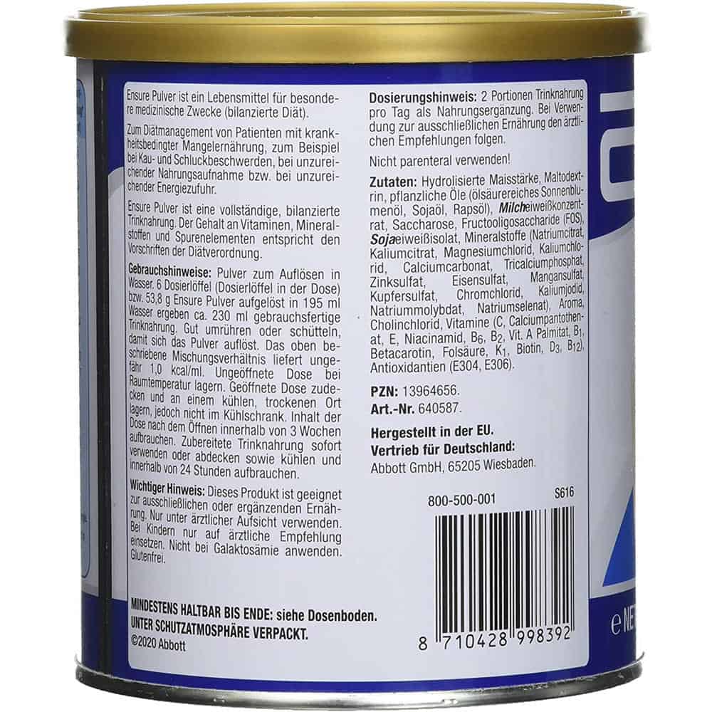 Sữa Bột Ensure Vanilla-Geschmack S616 400g-3 Sữa Bột Ensure Vanilla-Geschmack S616 400g