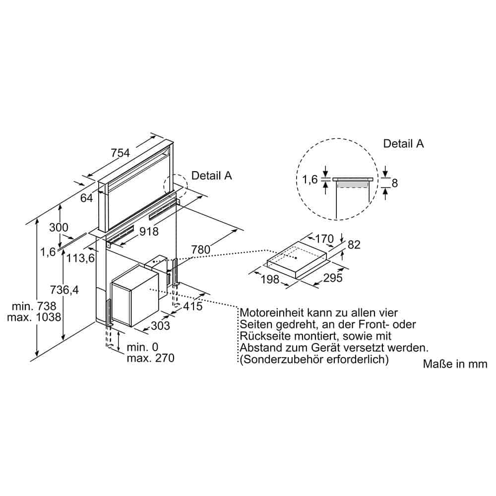 Máy Hút Mùi Bosch DDD97BM69 Serie 8 Âm Bàn Máy Hút Mùi Bosch DDD97BM69 Serie 8 Âm Bàn