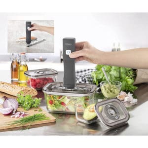 Bộ Hộp Đựng Thực Phẩm Và Máy Hút Chân Không Caso 1169 4 Bộ Hộp Đựng Thực Phẩm Và Máy Hút Chân Không Caso 1169