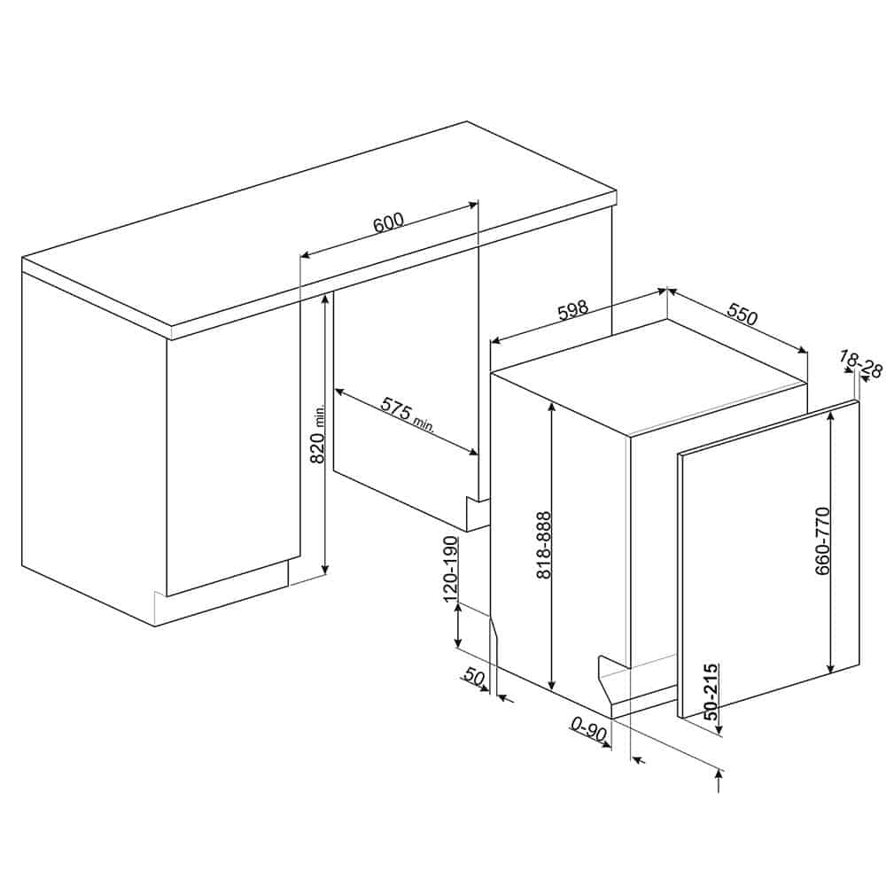 Smeg STL233CLDE-11 Máy Rửa Chén Smeg STL233CLDE
