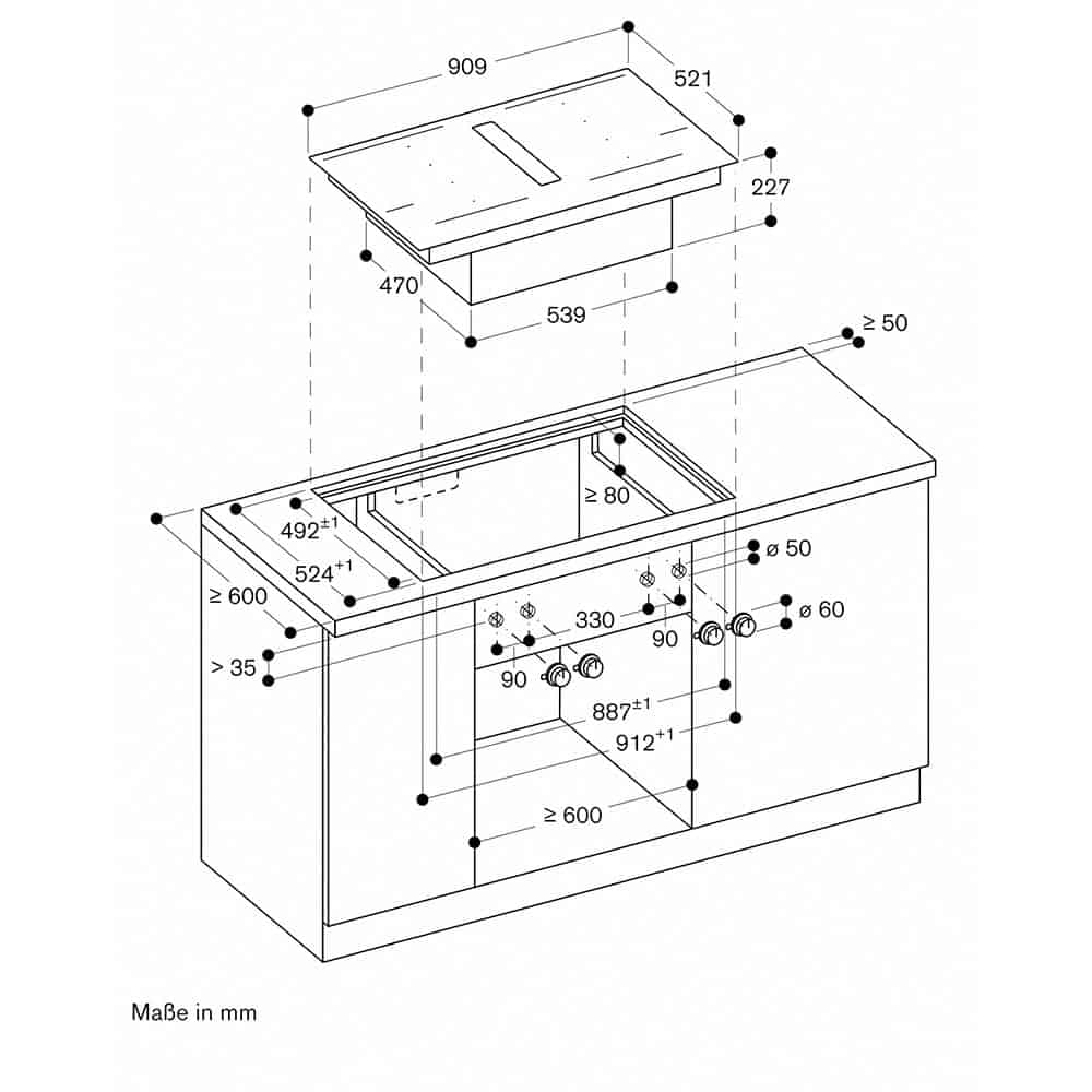 Gaggenau CV492100-6 Bếp Từ Tích Hợp Hút Mùi Gaggenau CV492100