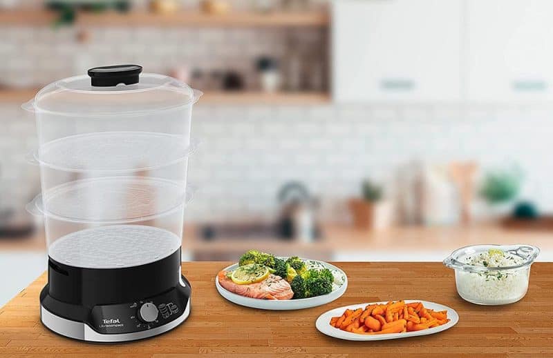 Nồi Hấp Điện Tefal Ultra Compact VC2048 3 Tầng 8 Nồi Hấp Điện Tefal Ultra Compact VC2048 3 Tầng