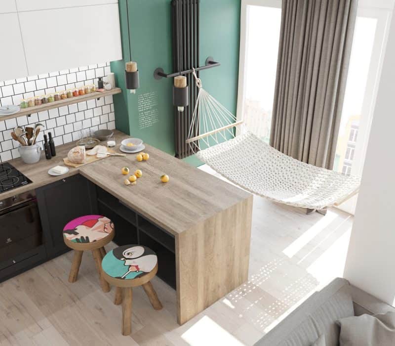 33 Thiết Kế Màu Xanh Lá Cây Tuyệt Đẹp Cho Căn Bếp Nhà Bạn 22 Thiết kế bếp xanh lá hiện đại