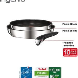 Bộ 2 Chảo Cán Rời Tefal L94090 Ingenio Preference Panst Size 22cm, 26cm 6 Bộ 2 Chảo Cán Rời Tefal L94090 Ingenio Preference Panst Size 22cm, 26cm
