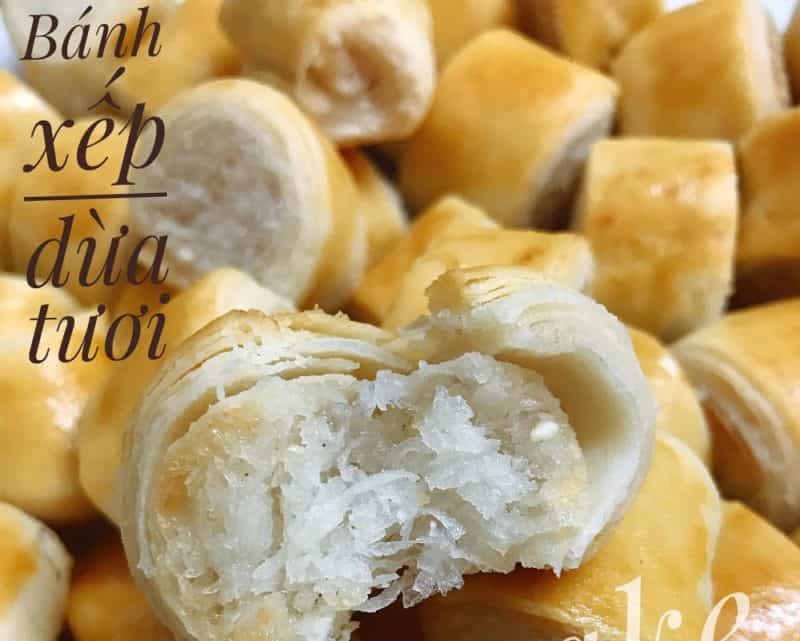 Cách làm bánh xếp dừa tươi