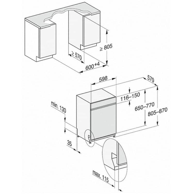 Máy Rửa Chén Miele G 7200 SCi Bán Âm 12 Máy Rửa Chén Miele G 7200 SCi Bán Âm