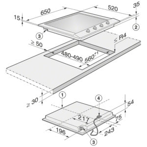 Bếp Gas Miele KM 2010 3 Bếp Gas Miele KM 2010