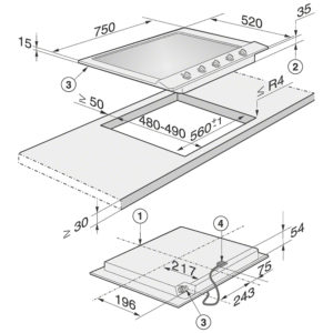 Bếp Gas Miele KM 2034 4 Bếp Gas Miele KM 2034