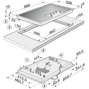Bếp Gas Miele KM 2356-1 4 Bếp Gas Miele KM 2356-1