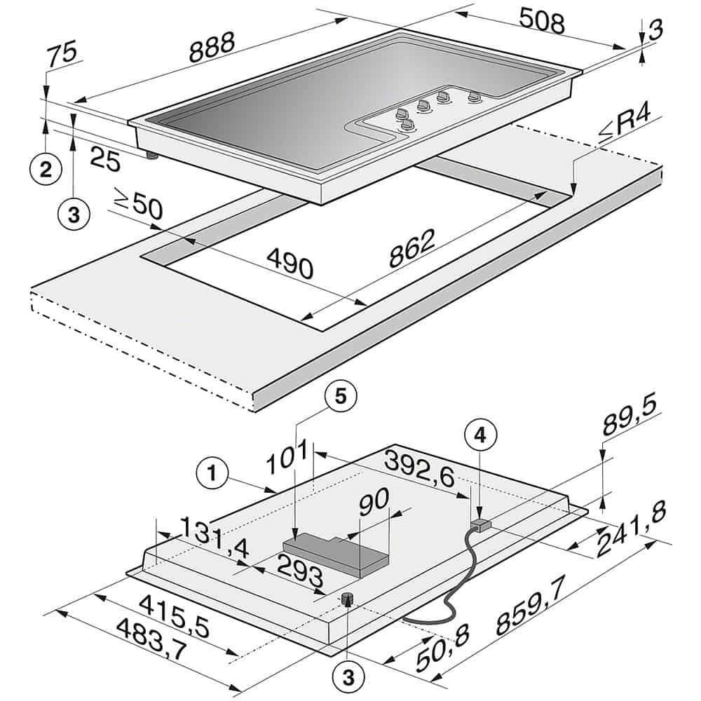 Miele KM 2356-1-4 Bếp Gas Miele KM 2356-1