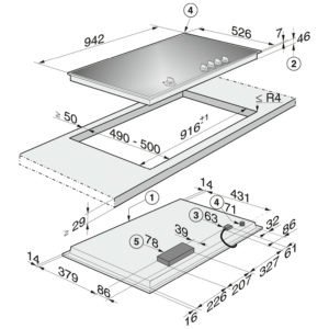 Bếp Gas Miele KM 3054-1 5 Bếp Gas Miele KM 3054-1