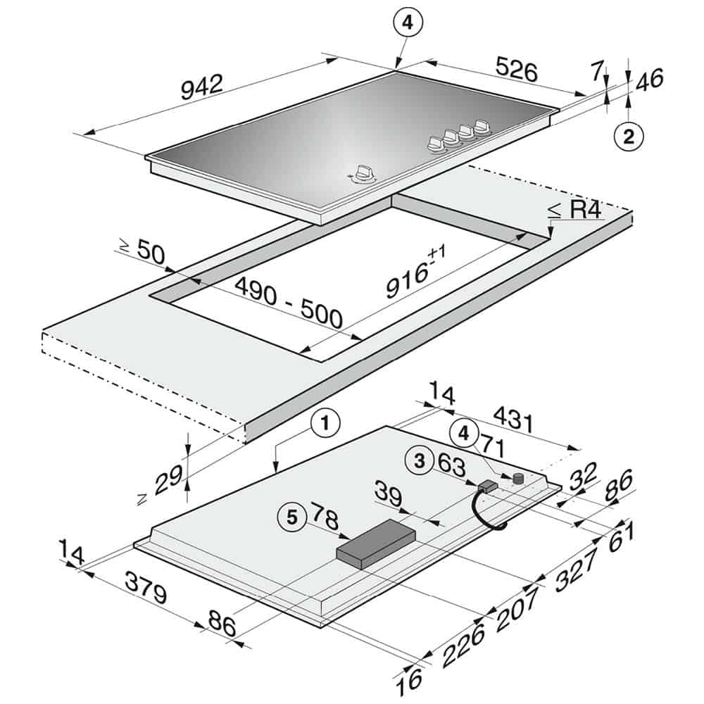 Miele KM 3054-1_6 Bếp Gas Miele KM 3054-1