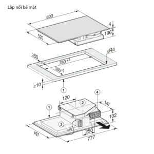 Bếp Từ Kết Hợp Hút Mùi Miele KMDA 7476 FL 6 Bếp Từ Kết Hợp Hút Mùi Miele KMDA 7476 FL
