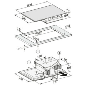 Bếp Từ Kết Hợp Hút Mùi Miele KMDA 7476 FR 4 Bếp Từ Kết Hợp Hút Mùi Miele KMDA 7476 FR