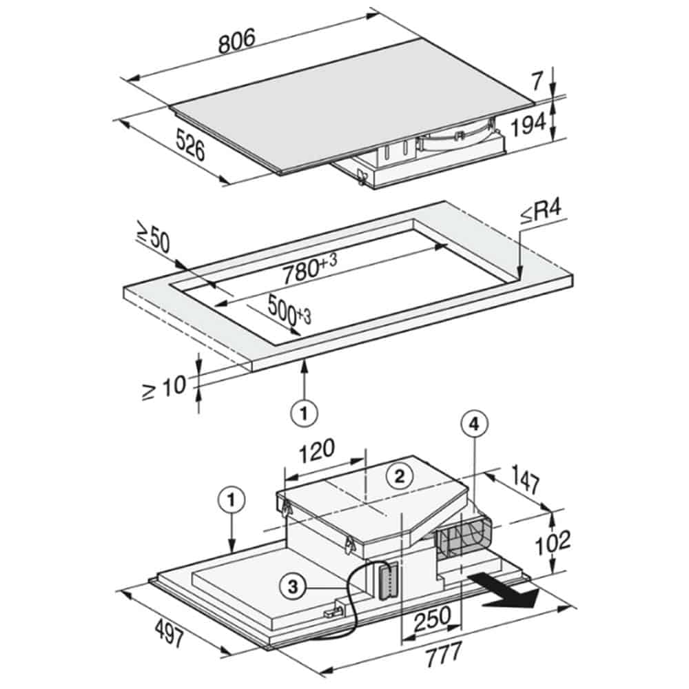 Miele KMDA 7476 FR-5 Bếp Từ Kết Hợp Hút Mùi Miele KMDA 7476 FR